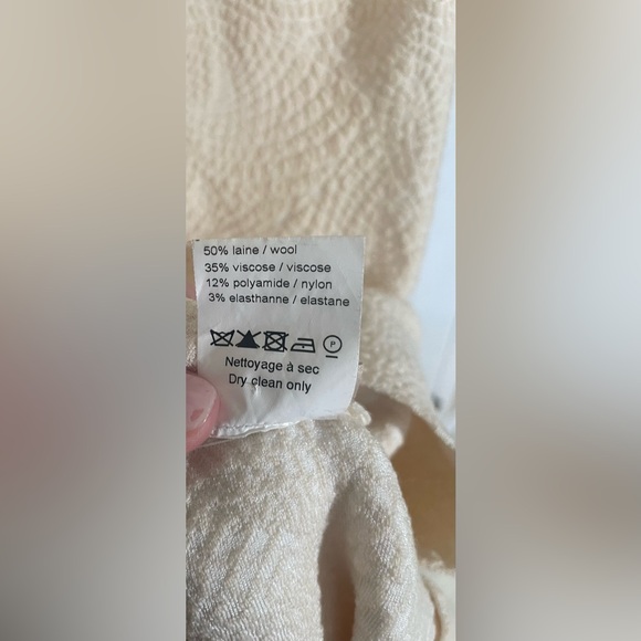 ALAIA Paris Dress Size 38 Italy Wool Blend Stretch Cream Quiet Luxury Minimalist - Picture 6 of 8